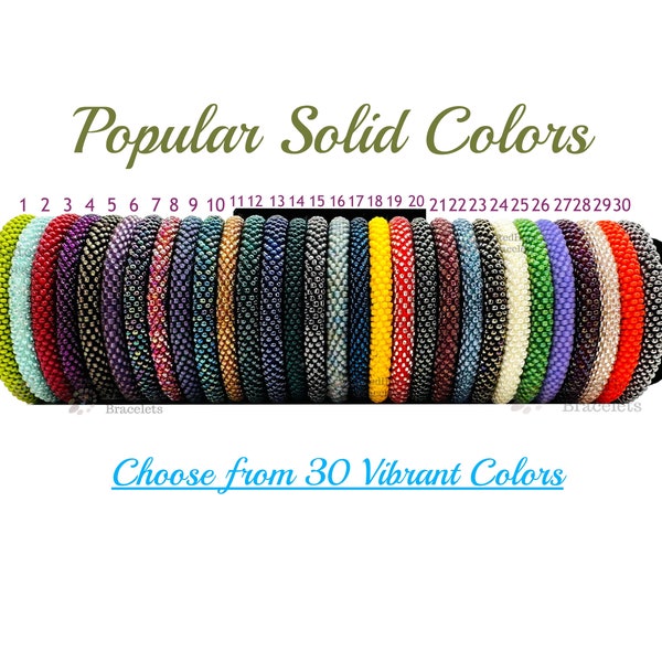 Popular Solid Plain Colors Nepal Bracelets. Pick  from 30 Different Color Seed Beads Bracelets. Boho Friendship Bracelets.