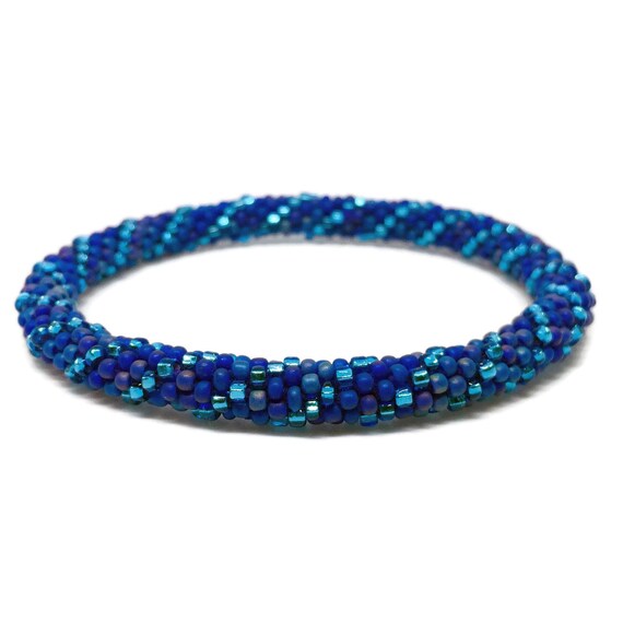 Shades of Blue Color Nepal Bracelet by Ramila. Etsy