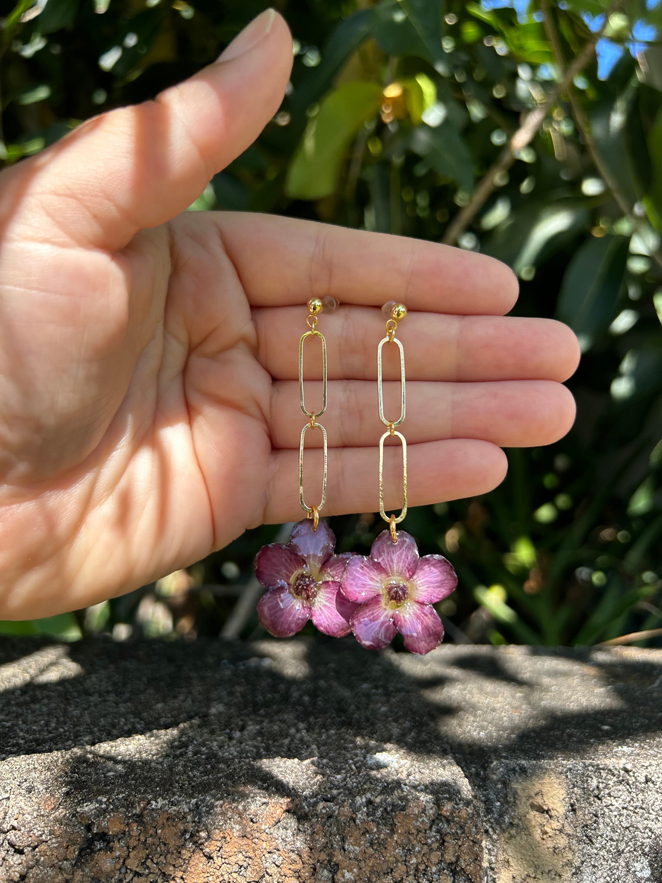 Flower hanging earrings hot sale