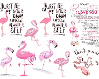 Mother & Daughter Flamingo Waterslide Decals: Mom Bond, Girl Power
