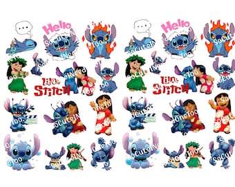 Lilo & Stitch Decals: Laser Printed Waterslides for Kids Cups