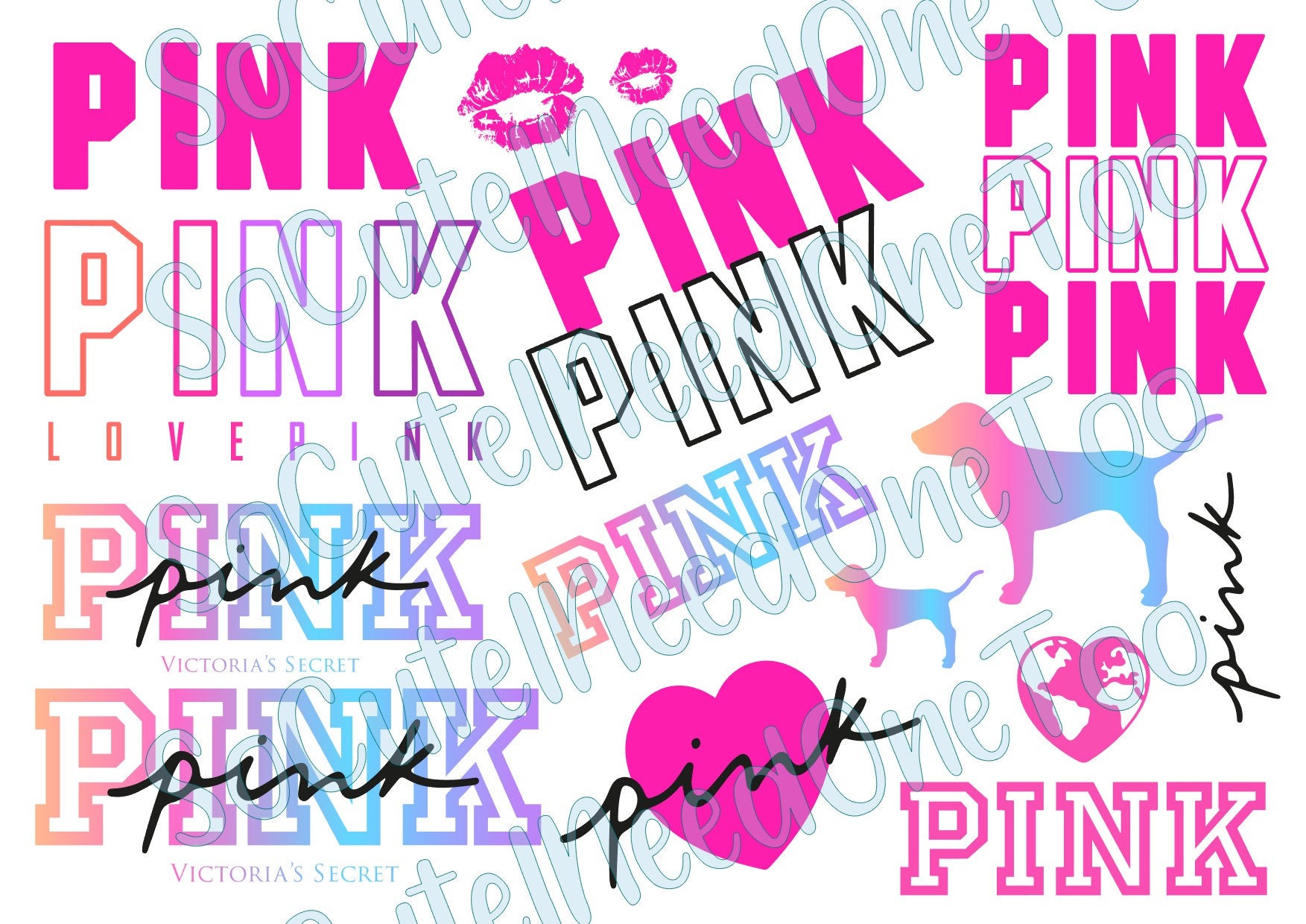 Pink Victoria Secret Decals on Laser Image Printed on Etsy