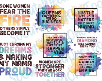 Mom Quotes Waterslide Decals: Tumbler Sayings, Laser Printed