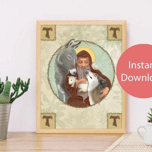 Saint Francis of Assisi, Digital Print File, Instant Download, Wall Art, Religious