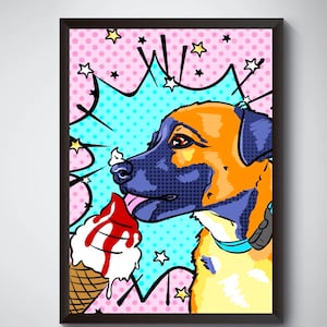 Pet Pop Art, Pop Art, Pet Art, Digital Download Wall Art, Printable Wall Art, Instant Download, Digital Wall Art, Digital Download Prints