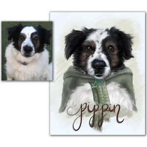 Pet Portrait from Photo, Digital Pet Portrait, Personalized Pet Portrait, Custom Pet Gift, Custom Watercolor, dog portrait custom painting