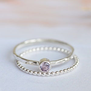 Alexandrite ring silver, June birthstone ring, Birthstone stacking ring, June birthday gift, Gem stone ring, Gift for her, Gift for mum