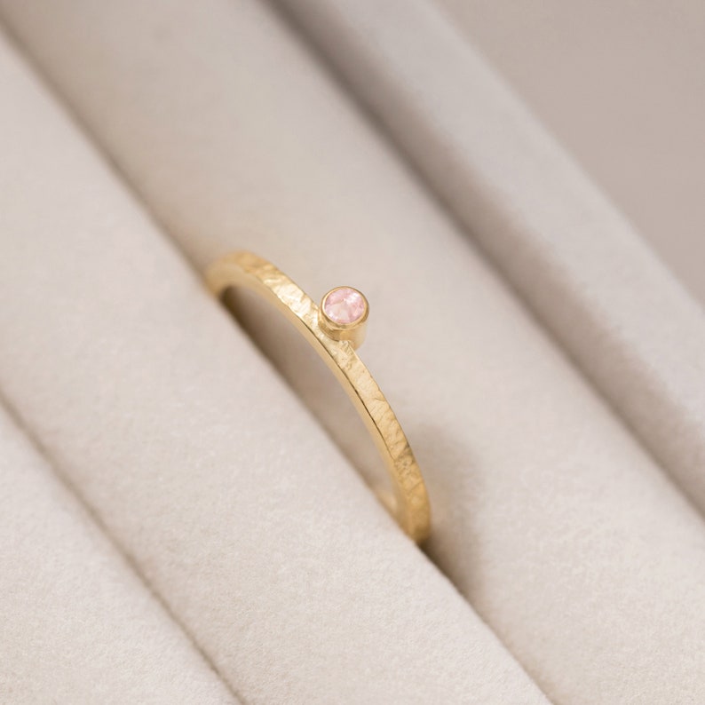 Pink tourmaline ring in 9ct solid gold, October birthstone ring, Ethical Jewellery image 1