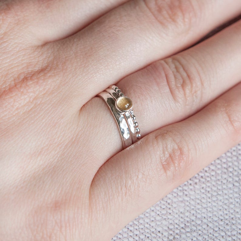 Citrine ring sterling silver November birthstone ring Etsy