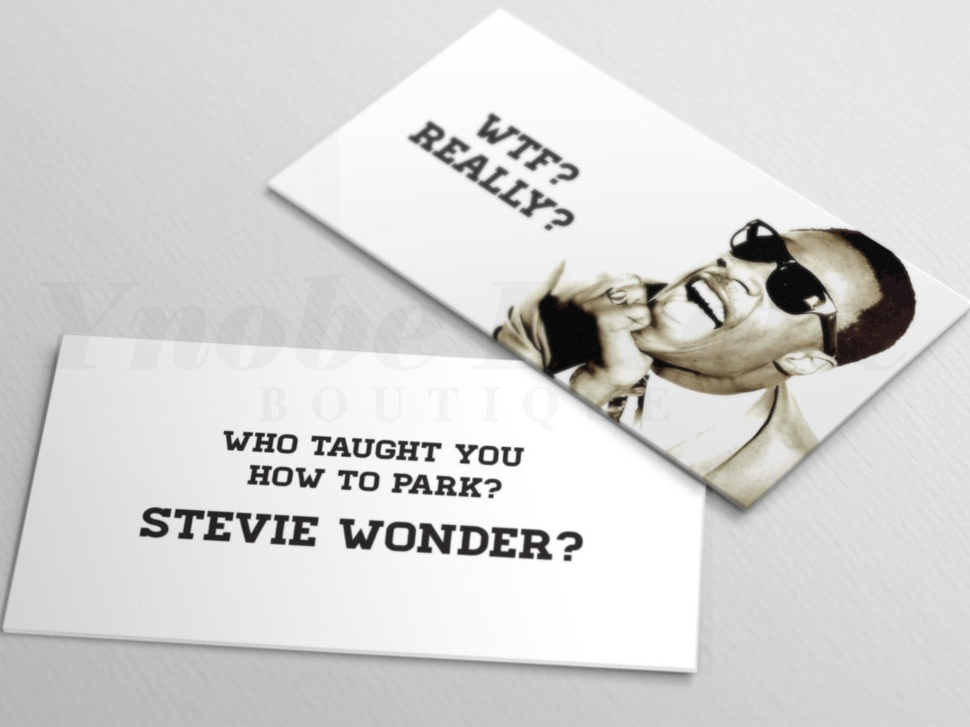 WTF, Really, Stevie Wonder, Bad Parking, Gag Gift, Parking, Card, Funny