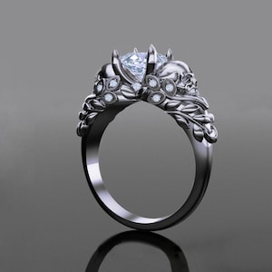 Venice - Princess Cut Skull Engagement Ring