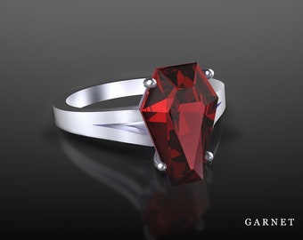 Autumn Sterling Silver Natural Coffin Cut Ring