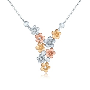 Three-tone ‘512’ Sterling Silver Necklace – ‘Cherry Blossom' Collection