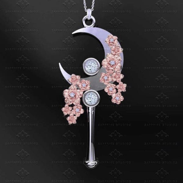 Crescent Moon Sterling Silver Inspired Sailor Moon Necklace