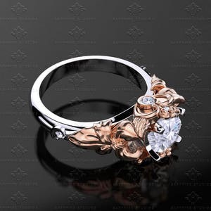 Prism - Natural White Diamond Sailor Moon Inspired Gold Engagement Ring