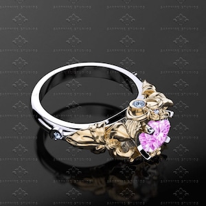 Prism - Pink Sapphire and Diamond Sailor Moon Inspired Ring