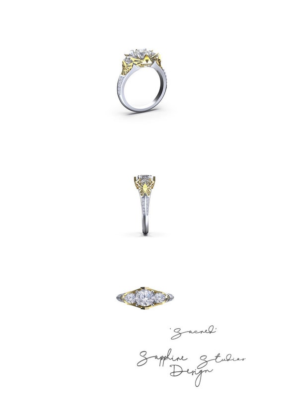 CLOUD DANCER Legend Of Zelda Ring - Tungsten Carbide, Triforce & Crest Design, Free Engraving - View #5