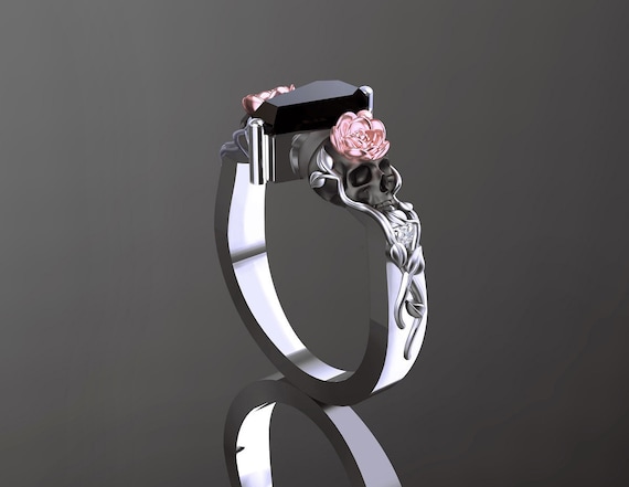 Rosa Del Amor' Princess Cut White Gold Engagement Ring