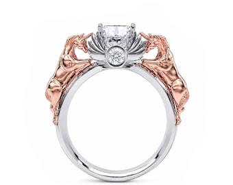 November Verse - White/Yellow/Rose Gold Unicorn Ring