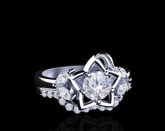 Zestaw pierścionków Destiny Sterling Silver inspirowany Kingdom Hearts