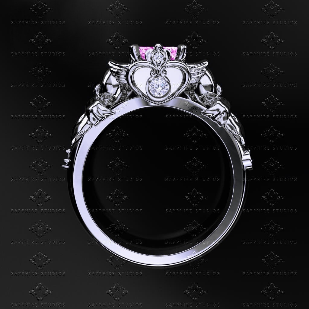 Prism Pink Sapphire and Diamond Sailor Moon Inspired Ring Etsy Australia