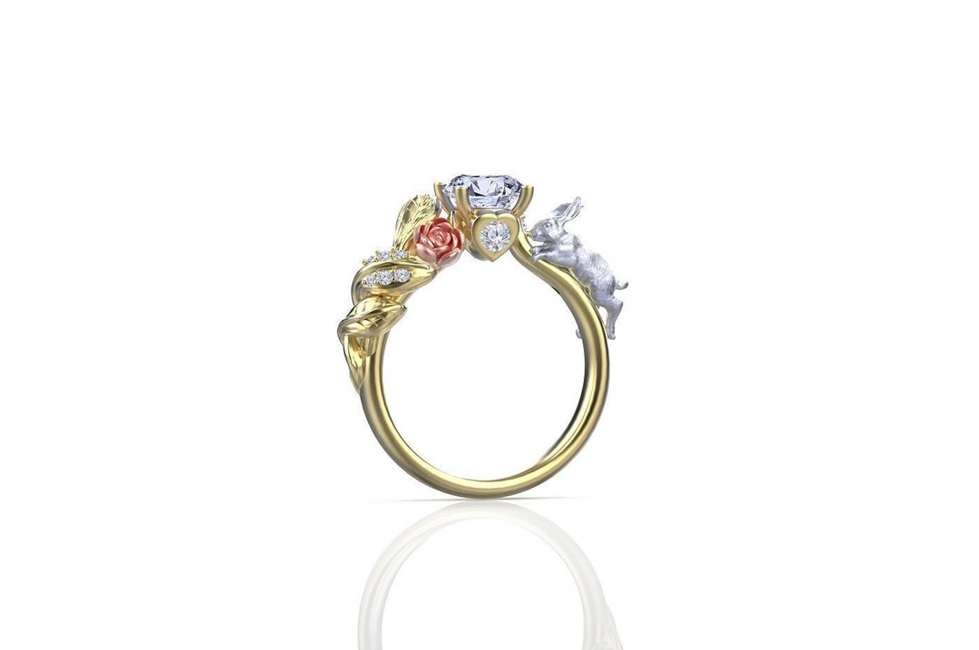 Alice - Gold Ring 'two Worlds' Alice in Wonderland