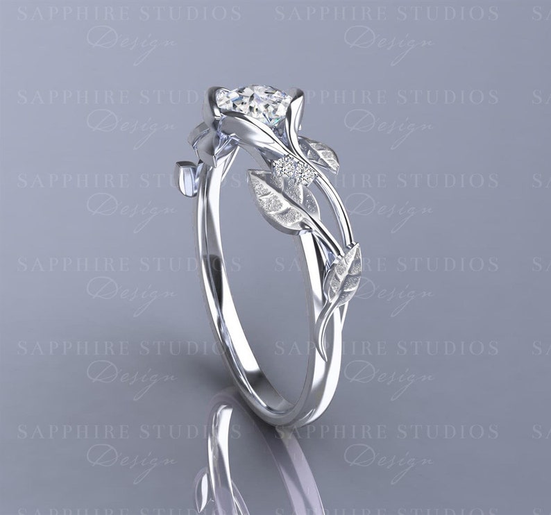 Ivy Fleur Gold Flower Vine Engagement Ring Choose your Etsy