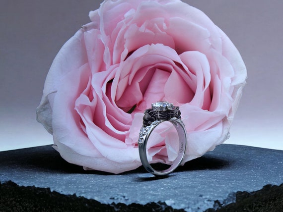 Skull and rose engagement ring sale
