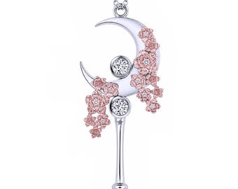Crescent Moon Sterling Silver Inspired Sailor Moon Necklace