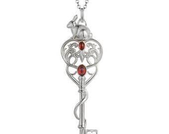 Down the Rabbit Hole Natural Garnet Necklace – ‘Two Worlds’ Alice in Wonderland Collection