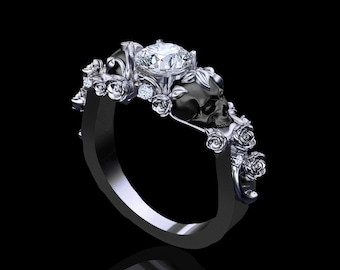 St. Ivy Sterling Silver Skull Engagement Ring