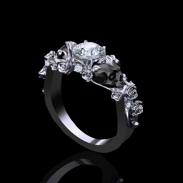 St. Ivy Sterling Silver Skull Engagement Ring