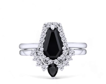 Avina Gold Coffin Cut Bridal Set