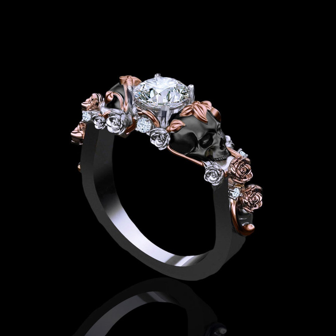 Skull diamond ring best sale zales