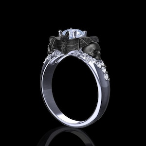 Moonlight - Bat and Skull Engagement Ring