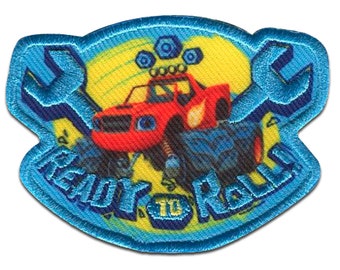Rock Blitz grau Patches Aufbügeln 9,5x6cm Bügelbild Aufnäher