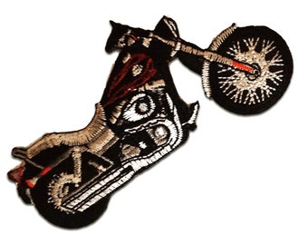 Aufnäher // Bügelbild blau Motorrad Speed Biker Patches Aufbüge 6,2x3,6cm