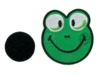 grün Patches Aufbügeln Frosch 12,3x7,3cm Aufnäher // Bügelbild