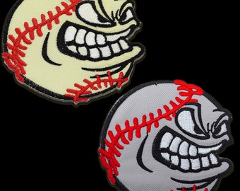 mehrere Farben auswählbar Aufnäher // Bügelbild Ø7,7cm Baseball sauer Sport