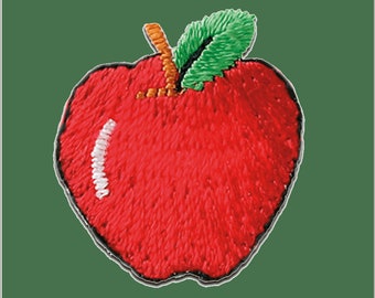 Patches Aufbügeln Apfel Obst Frucht Aufnäher // Bügelbild rot 2,2x2cm