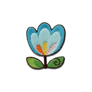 Blue tulip - Iron On Patches Adhesive Emblem, Size - 3,1 x 3,1 cm