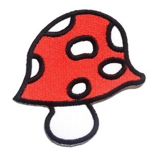 Iron on patches - mushroom Super Mario - red - 7.1x7.6cm - Application badges