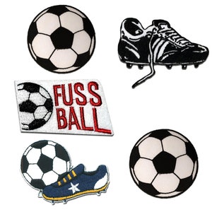 Fußball Set 5 Stück - Aufnäher, Bügelbild, Aufbügler, Applikationen, Patches