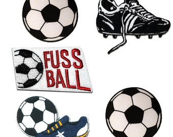 Football Set 5 pieces - Iron on patches adhesive emblem stickers appliques