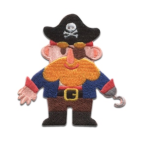 Iron on patches - Pirate Skull Captain Skull Beach - Application Embroided patch