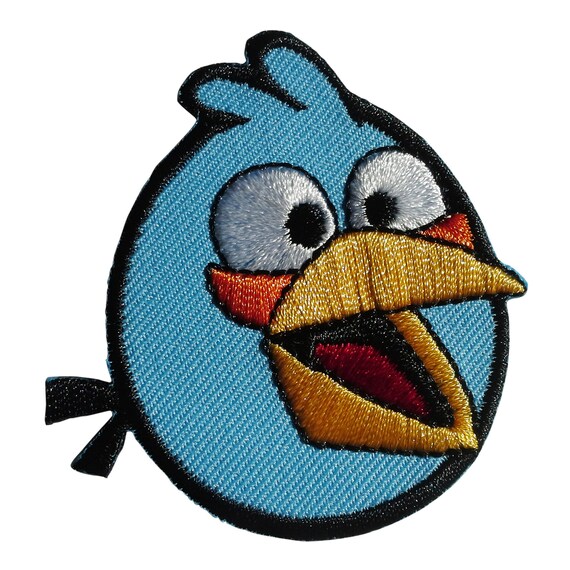 6,9x5,3cm Angry Birds Comc Kinder schwarz Aufnäher Bügelbild