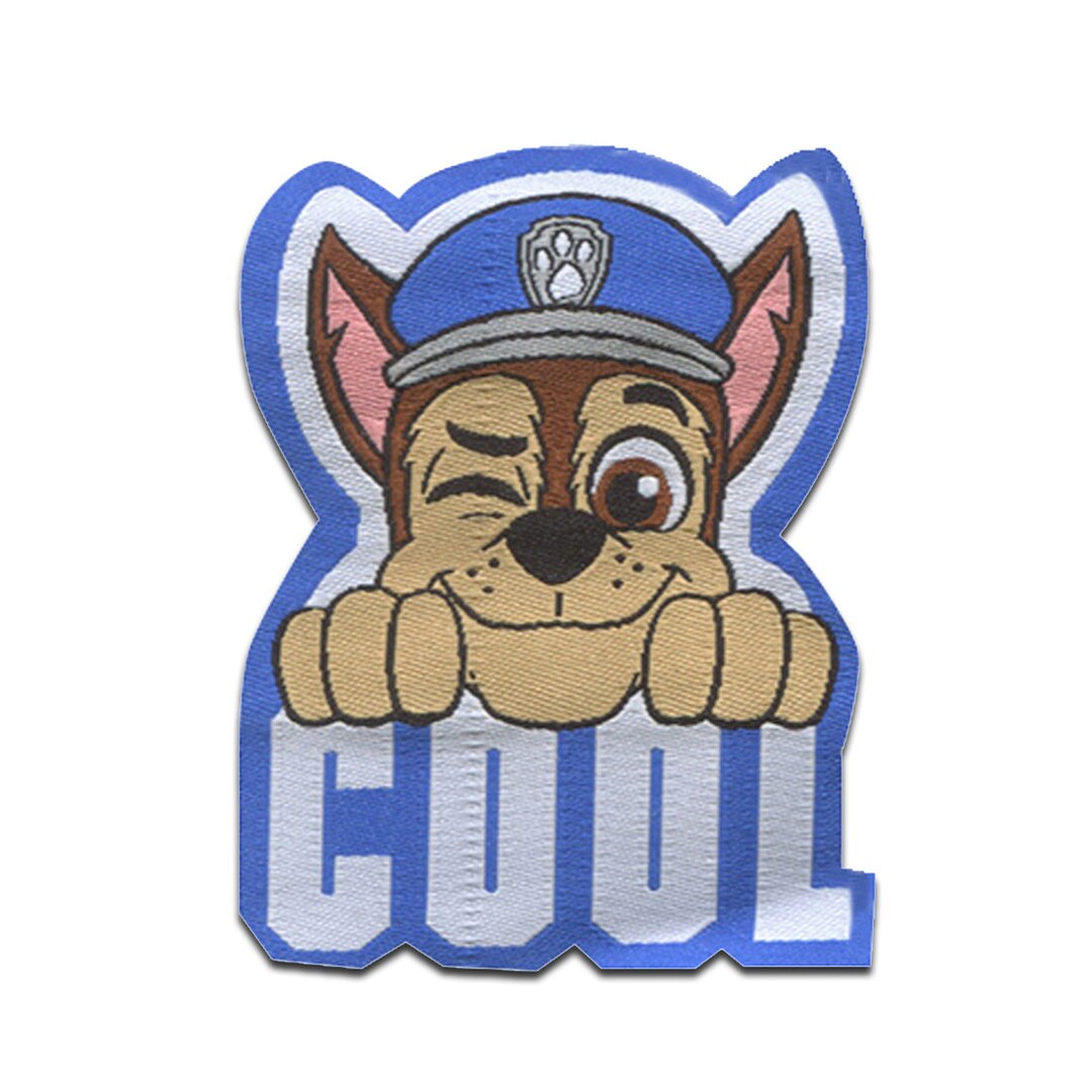 Paw Patrol © Chase Cool Iron on Patches Adhesive Emblem