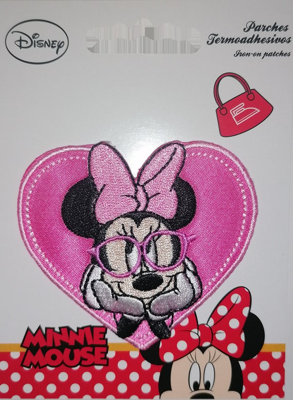 DISNEY MICKEY MINNIE Mouse Heart Patch Embroidered Badge Sew On