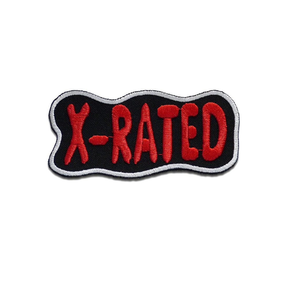 X Rating Stickers Iron on Patches - X-rated Biker Quotes - Black - 9,5x5cm - Application ...