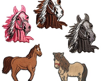 Chevaux Set 5 Pièces - Ecusson thermocollant patches appliques